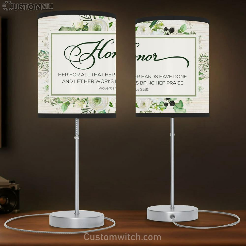 Proverbs 3131 Honor Her For All That Her Hands Have Done Lamb Gift Table Lamb - Christian Lamb Gift Decor - Scripture Table Lamb Prints