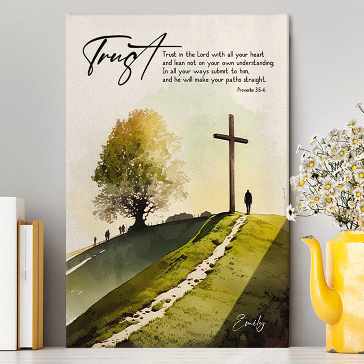 Proverbs 35-6 Trust In The Lord With All Your Heart Personalized Canvas Wall Art - Religious Canvas Prints - Bible Canvas Art