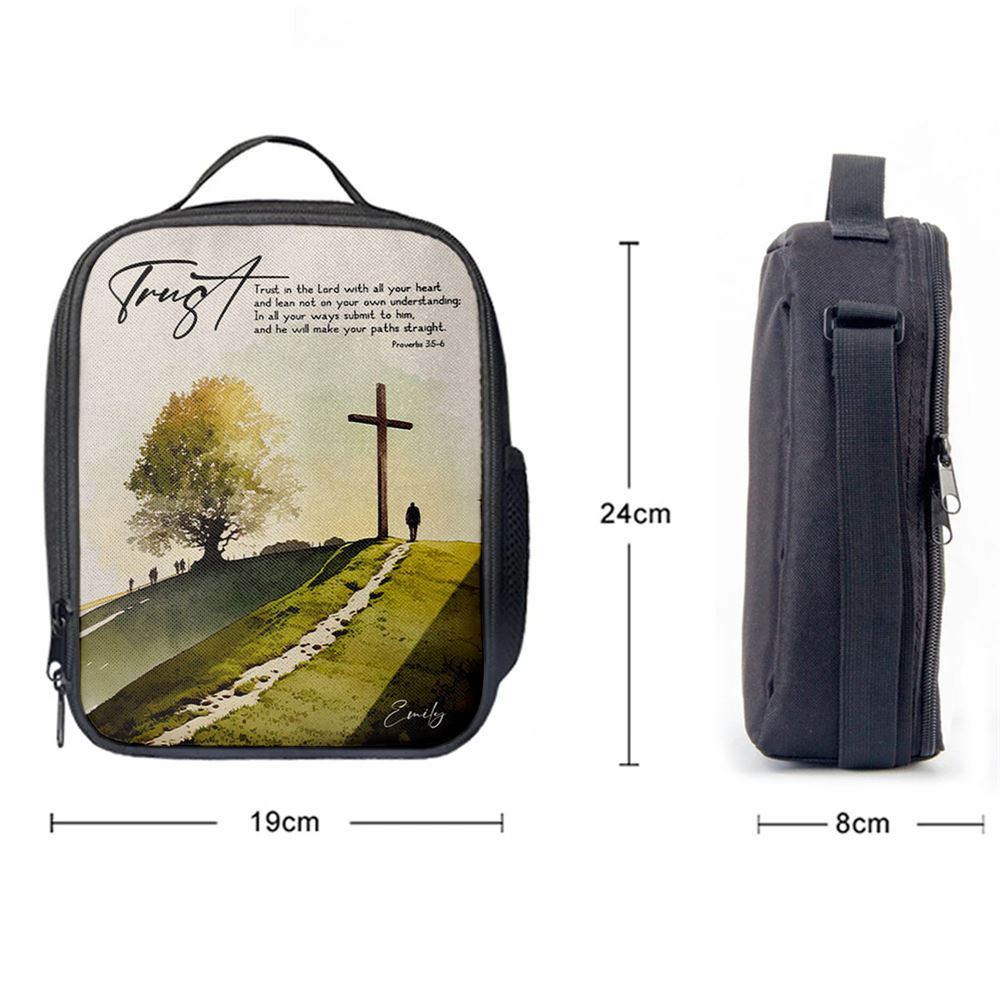 Proverbs 35-6 Trust In The Lord With All Your Heart Personalized Lunch Bag, Bible Verse Lunch Bag For Men And Women