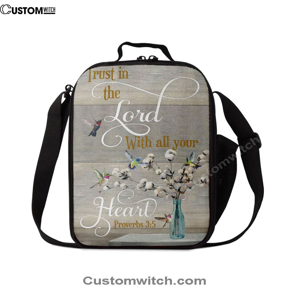 Proverbs 35 Hummingbird Scripture Christian Lunch Bags, Bible Verse Lunch Bag For Men And Women