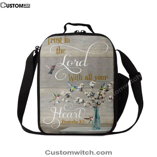 Proverbs 35 Hummingbird Scripture Christian Lunch Bags, Bible Verse Lunch Bag For Men And Women