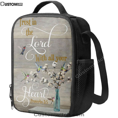 Proverbs 35 Hummingbird Scripture Christian Lunch Bags, Bible Verse Lunch Bag For Men And Women