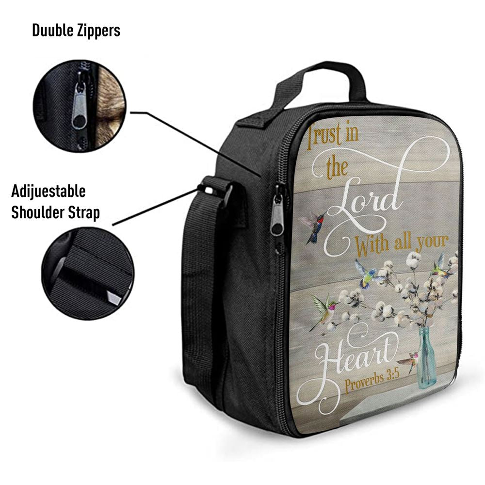 Proverbs 35 Hummingbird Scripture Christian Lunch Bags, Bible Verse Lunch Bag For Men And Women