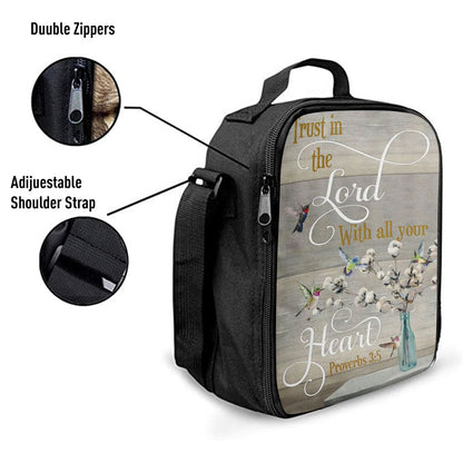 Proverbs 35 Hummingbird Scripture Christian Lunch Bags, Bible Verse Lunch Bag For Men And Women