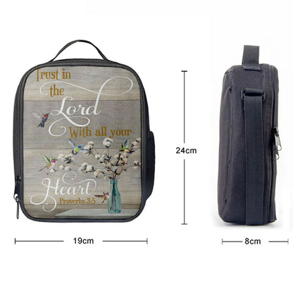 Proverbs 35 Hummingbird Scripture Christian Lunch Bags, Bible Verse Lunch Bag For Men And Women