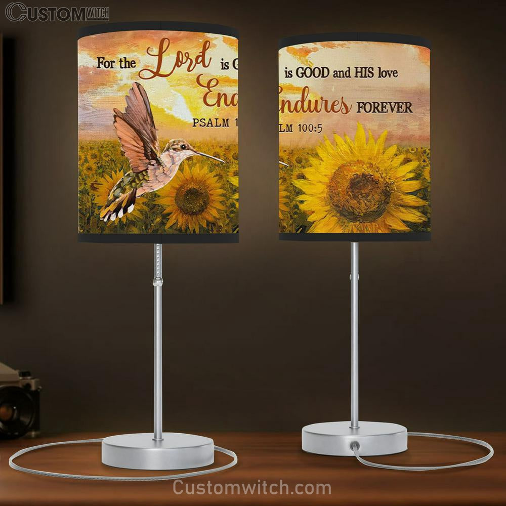 Psalm 1005 For The Lord Is Good And His Love Endures Forever Table Lamb Gift - - Christian Bedroom Decor