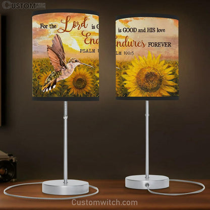Psalm 1005 For The Lord Is Good And His Love Endures Forever Table Lamb Gift - - Christian Bedroom Decor