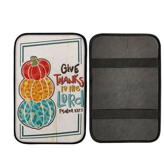 Psalm 1071 Niv Give Thanks To The Lord Car Center Console Cover, Christian Gift Car Armrest Pad