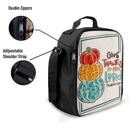Psalm 1071 Niv Give Thanks To The Lord Lunch Bags, Bible Verse Lunch Bag For Men And Women