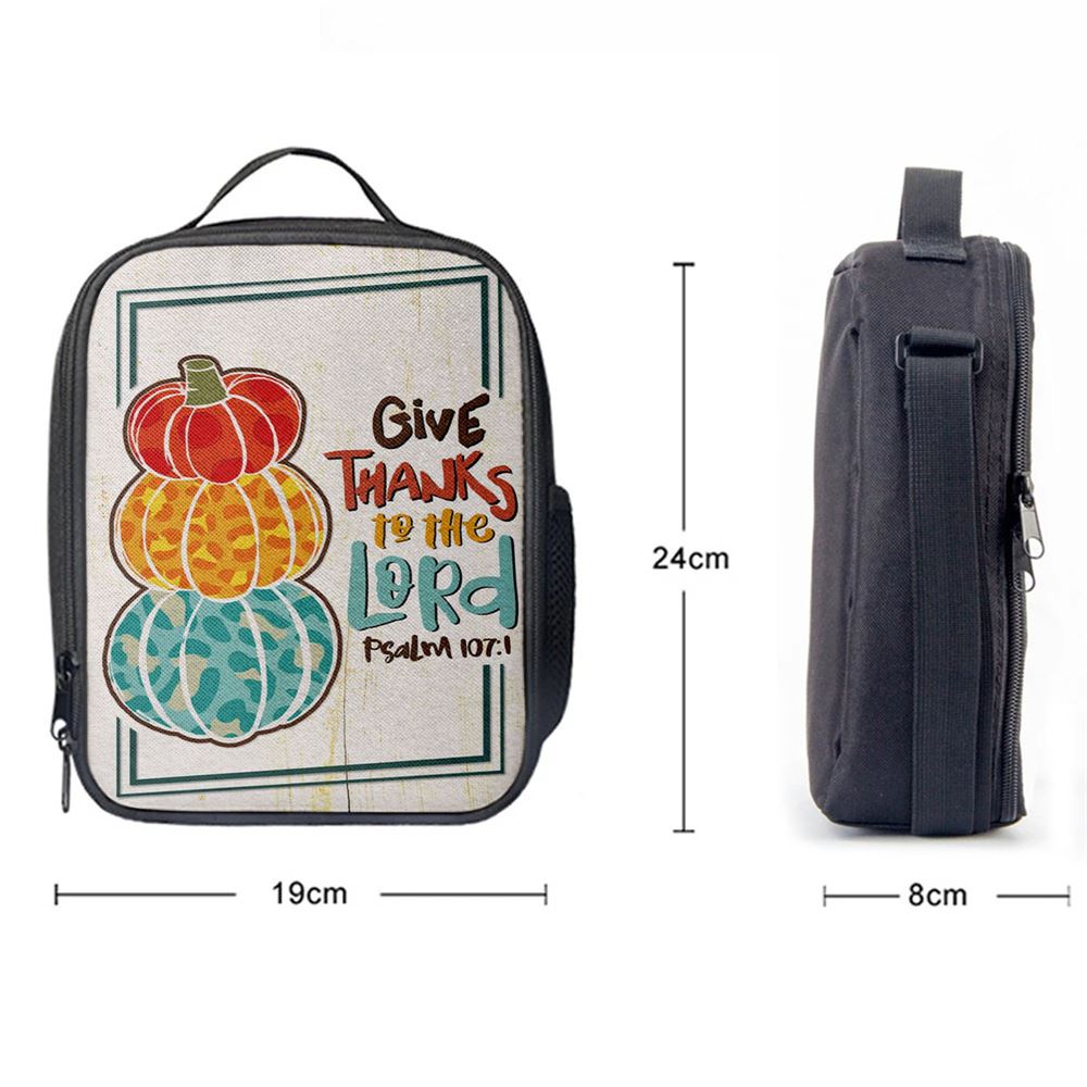 Psalm 1071 Niv Give Thanks To The Lord Lunch Bags, Bible Verse Lunch Bag For Men And Women