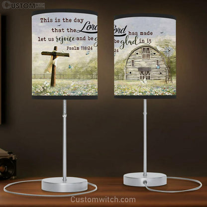 Psalm 11824 This Is The Day That The Lord Has Made Table Lamb Gift - Farmhouse - Christian Bedroom Decor