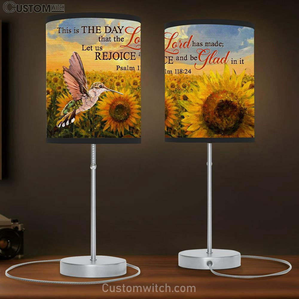 Psalm 11824 This Is The Day That The Lord Has Made Table Lamb Gift - Hummingbird Sunflower Christian Table Lamb - Christian Bedroom Decor