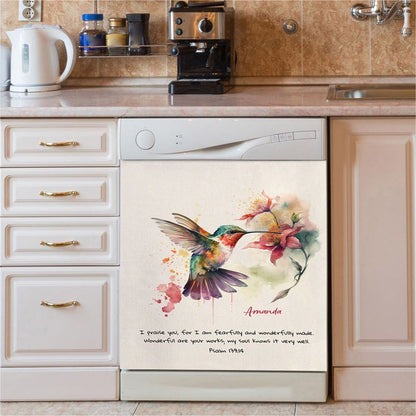 Psalm 13914 I Am Fearfully And Wonderfully Made Personalized Dishwasher Cover, Religious Dishwasher Wrap, Bible Kitchen Decoration