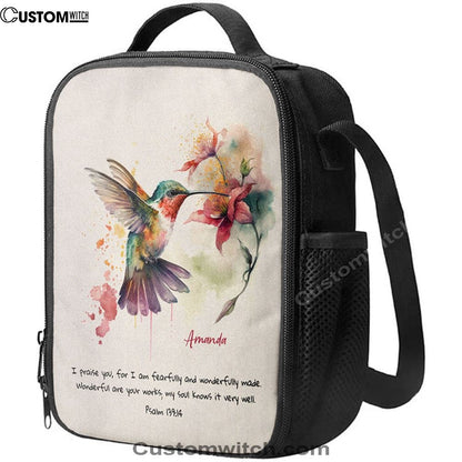 Psalm 13914 I Am Fearfully And Wonderfully Made Personalized Lunch Bag, Bible Verse Lunch Bag For Men And Women