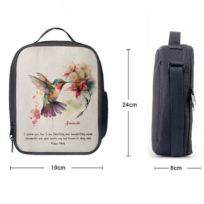 Psalm 13914 I Am Fearfully And Wonderfully Made Personalized Lunch Bag, Bible Verse Lunch Bag For Men And Women