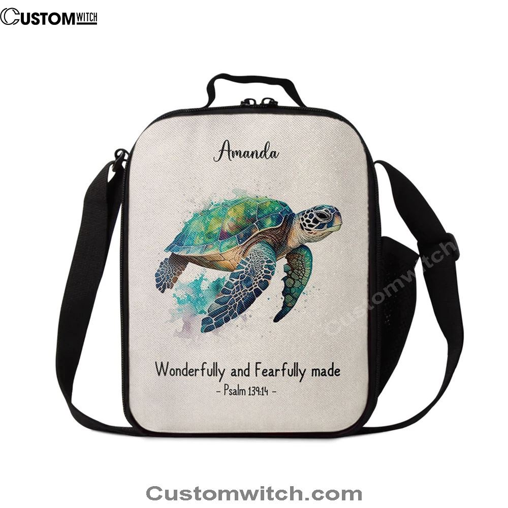 Psalm 13914 Wonderfully And Fearfully Made Personalized Lunch Bag, Bible Verse Lunch Bag For Men And Women