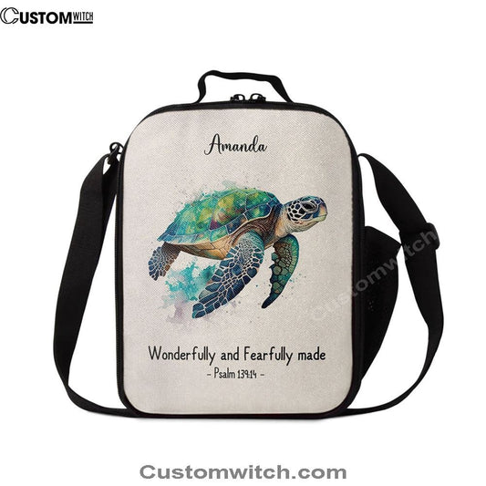 Psalm 13914 Wonderfully And Fearfully Made Personalized Lunch Bag, Bible Verse Lunch Bag For Men And Women