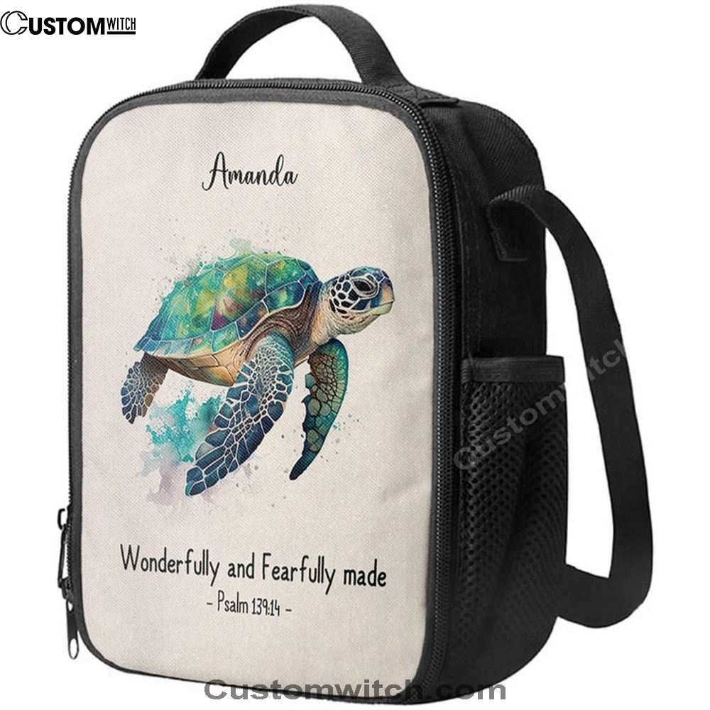 Psalm 13914 Wonderfully And Fearfully Made Personalized Lunch Bag, Bible Verse Lunch Bag For Men And Women