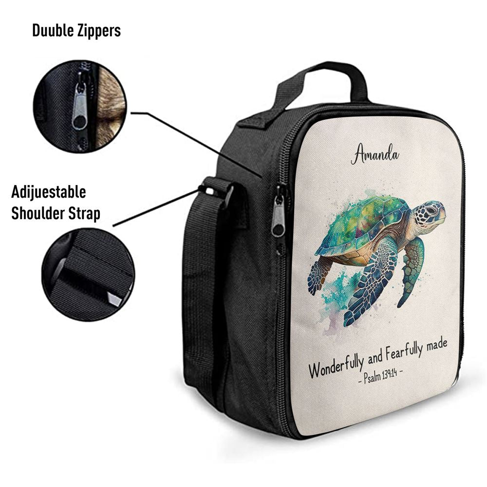 Psalm 13914 Wonderfully And Fearfully Made Personalized Lunch Bag, Bible Verse Lunch Bag For Men And Women