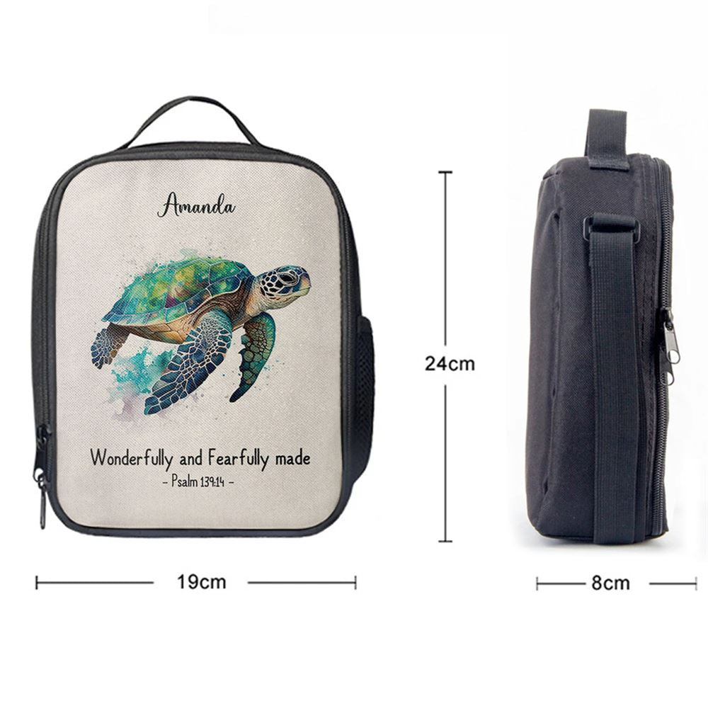 Psalm 13914 Wonderfully And Fearfully Made Personalized Lunch Bag, Bible Verse Lunch Bag For Men And Women
