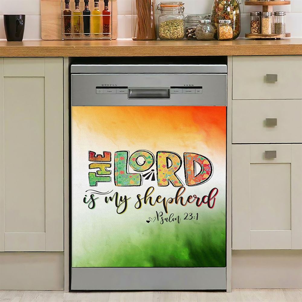 Psalm 231 The Lord Is My Shepherd Dishwasher Cover, Christian Dishwasher Wrap, Religious Kitchen Decoration