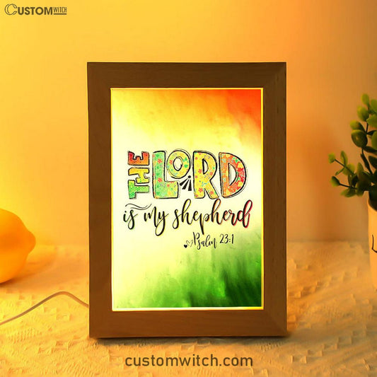 Psalm 231 The Lord Is My Shepherd Frame Lamp Art - Christian Night Light - Religious Decor