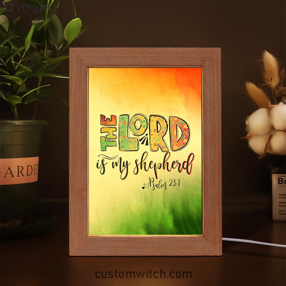 Psalm 231 The Lord Is My Shepherd Frame Lamp Art - Christian Night Light - Religious Decor