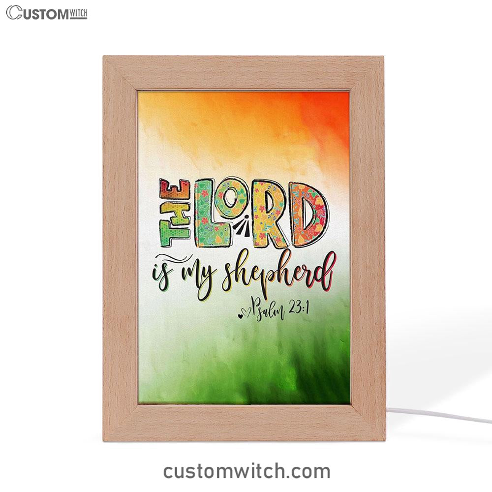 Psalm 231 The Lord Is My Shepherd Frame Lamp Art - Christian Night Light - Religious Decor