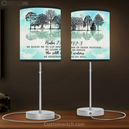 Psalm 232-3 He Makes Me Lie Down In Green Pastures Lamb Gift Table Lamb - Christian Lamb Gift Decor - Scripture Table Lamb Prints