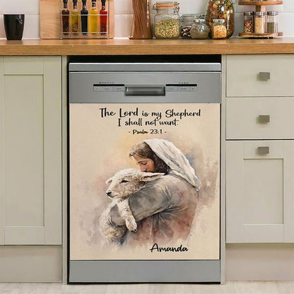 Psalm 31 The Lord Is My Shepherd Personalized Dishwasher Cover, Christian Dishwasher Wrap, Bible Verse Gift For Women Of God