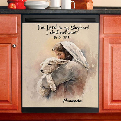 Psalm 31 The Lord Is My Shepherd Personalized Dishwasher Cover, Christian Dishwasher Wrap, Bible Verse Gift For Women Of God