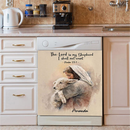 Psalm 31 The Lord Is My Shepherd Personalized Dishwasher Cover, Christian Dishwasher Wrap, Bible Verse Gift For Women Of God