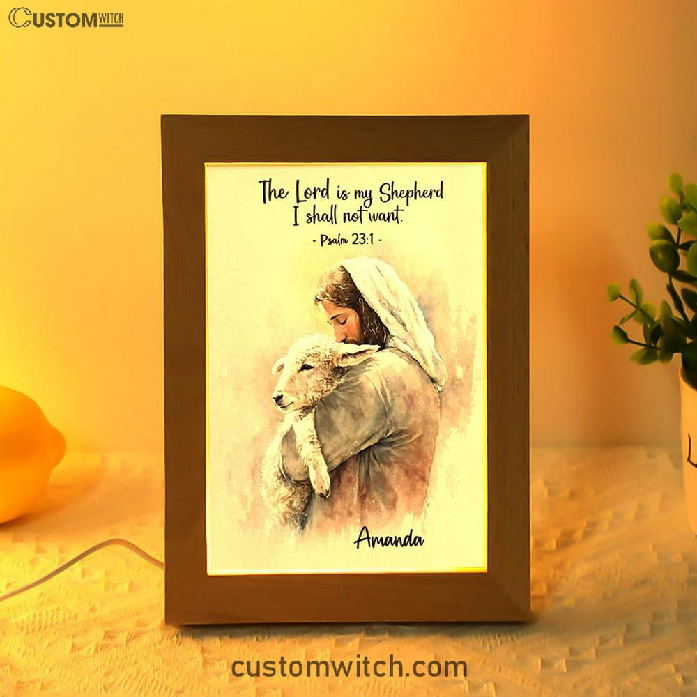 Psalm 31 The Lord Is My Shepherd Personalized Frame Lamp Art - Christian Night Light - Bible Verse Gift For Women Of God