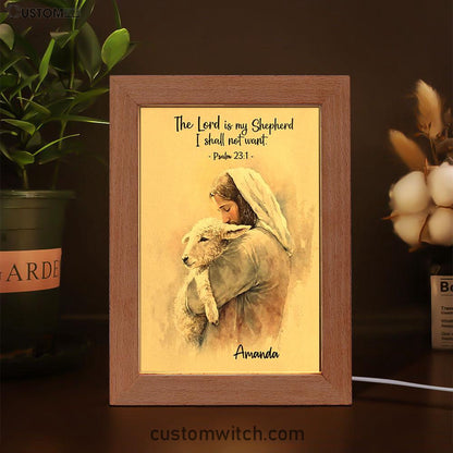 Psalm 31 The Lord Is My Shepherd Personalized Frame Lamp Art - Christian Night Light - Bible Verse Gift For Women Of God
