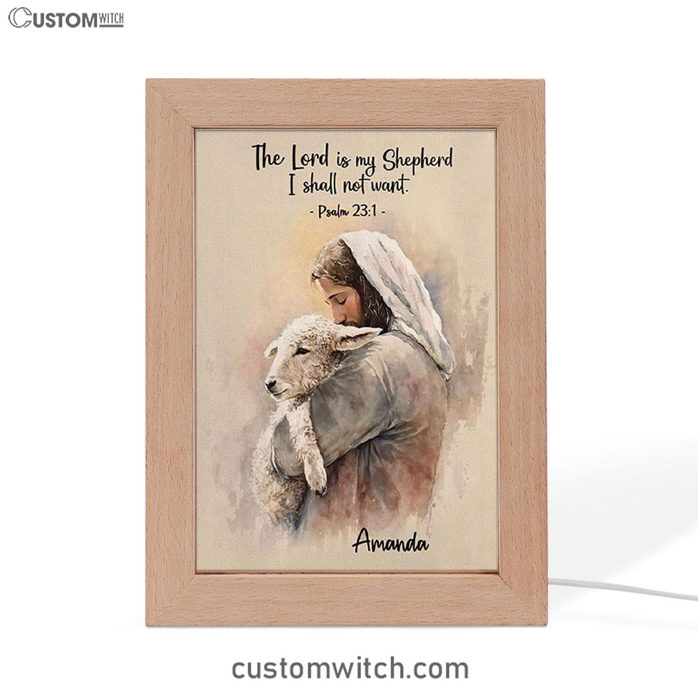 Psalm 31 The Lord Is My Shepherd Personalized Frame Lamp Art - Christian Night Light - Bible Verse Gift For Women Of God