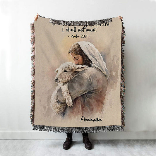 Psalm 31 The Lord Is My Shepherd Personalized Woven Throw Blanket - Christian Woven Blanket Prints - Bible Verse Gift For Women Of God