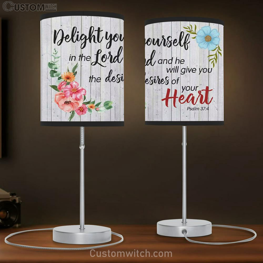 Psalm 374 Delight Your Self In The Lord Table Lamb Print Bible Verse Lamb Gift - Christian Bedroom Decor