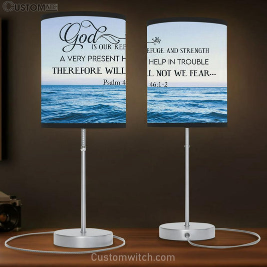 Psalm 461-2 God Is Refuge And Strength Lamb Gift Table Lamb - Christian Lamb Gift Decor - Scripture Table Lamb Prints