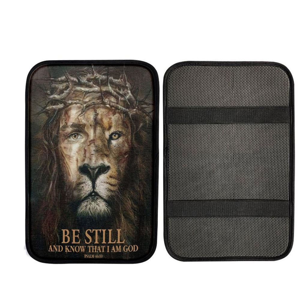 Psalm 4610 Be Still And Know That I Am God Car Center Console Cover, Christian Gift Car Armrest Pad