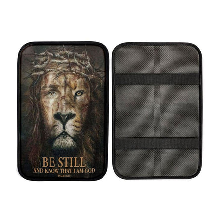 Psalm 4610 Be Still And Know That I Am God Car Center Console Cover, Christian Gift Car Armrest Pad