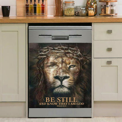 Psalm 4610 Be Still And Know That I Am God Cardinal Christmas Dishwasher Cover, Bible Verse Dishwasher Wrap, Scripture Kitchen Decoration