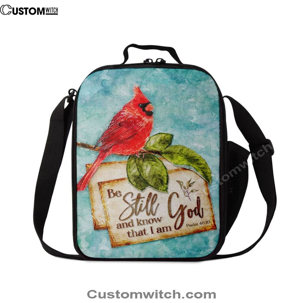 Psalm 4610 Be Still And Know That I Am God Cardinal Christmas Lunch Bags, Bible Verse Lunch Bag For Men And Women