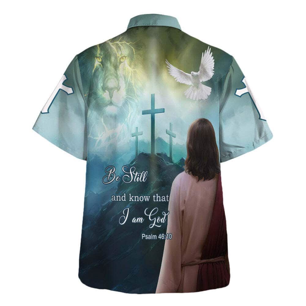 Psalm 4610 Be Still And Know That I Am God Jesus Lion And Dove Christian Hawaiian Shirt, Christian Hawaiian Shirt, Religious Gift