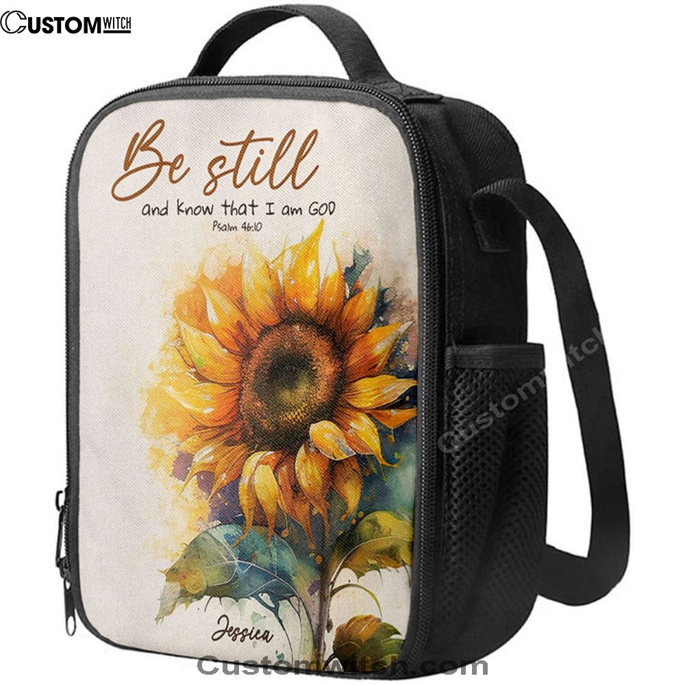 Psalm 4610 Be Still And Know That I Am God Personalized Lunch Bag, Bible Verse Lunch Bag For Men And Women