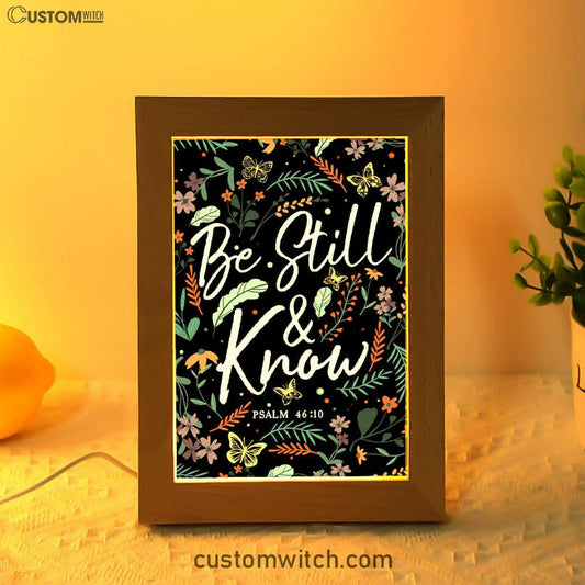 Psalm 4610 Be Still And Know Wildflowers Butterflies Christian Night Light - Bible Verse Decor - Scripture Art