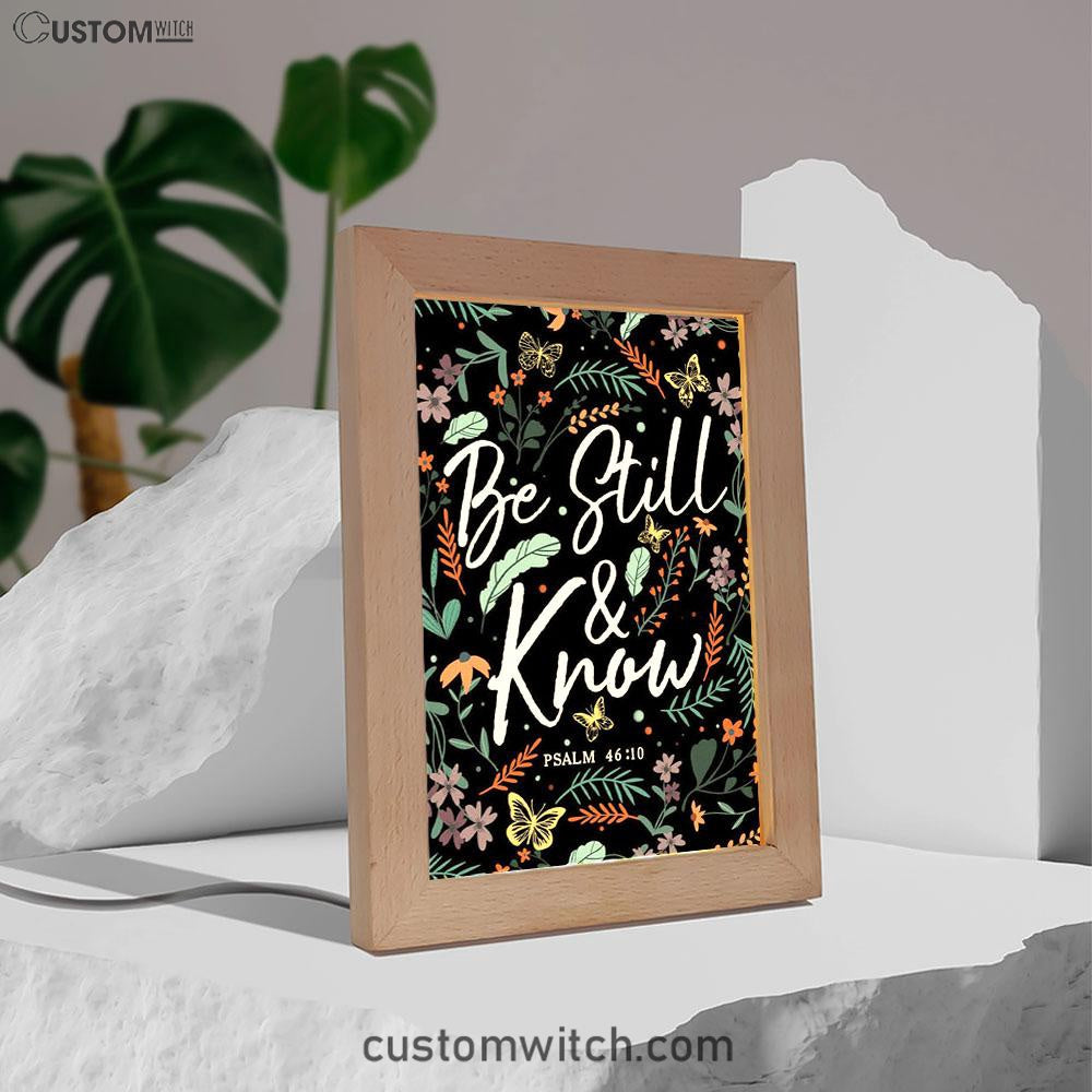 Psalm 4610 Be Still And Know Wildflowers Butterflies Christian Night Light - Bible Verse Decor - Scripture Art
