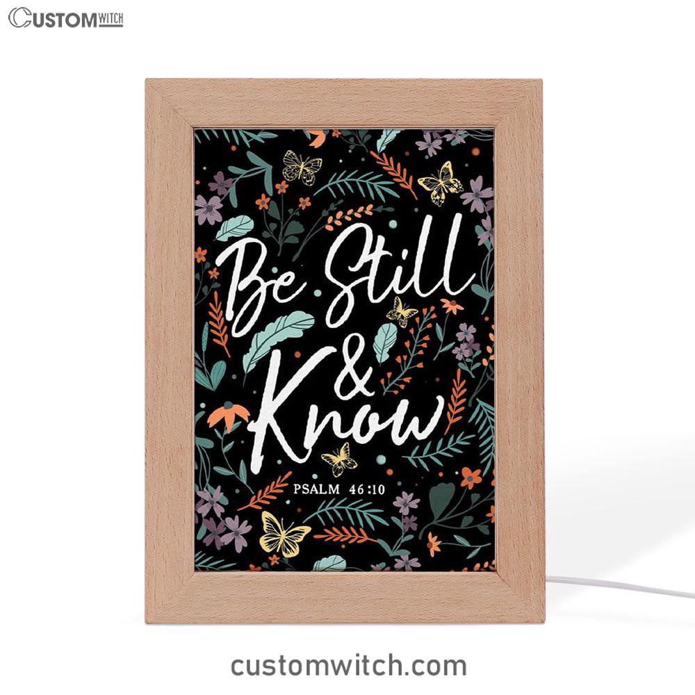 Psalm 4610 Be Still And Know Wildflowers Butterflies Christian Night Light - Bible Verse Decor - Scripture Art