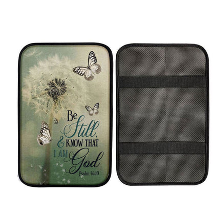 Psalm 4610 Dandelion Butterfly Car Center Console Cover, Cross Car Interior Accessories