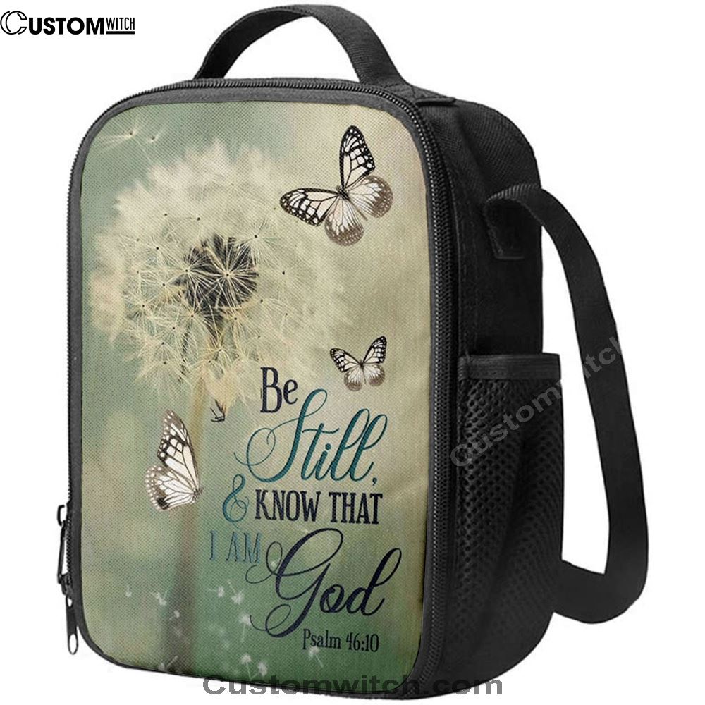 Psalm 4610 Dandelion Butterfly Lunch Bags, Bible Verse Lunch Bag For Men And Women