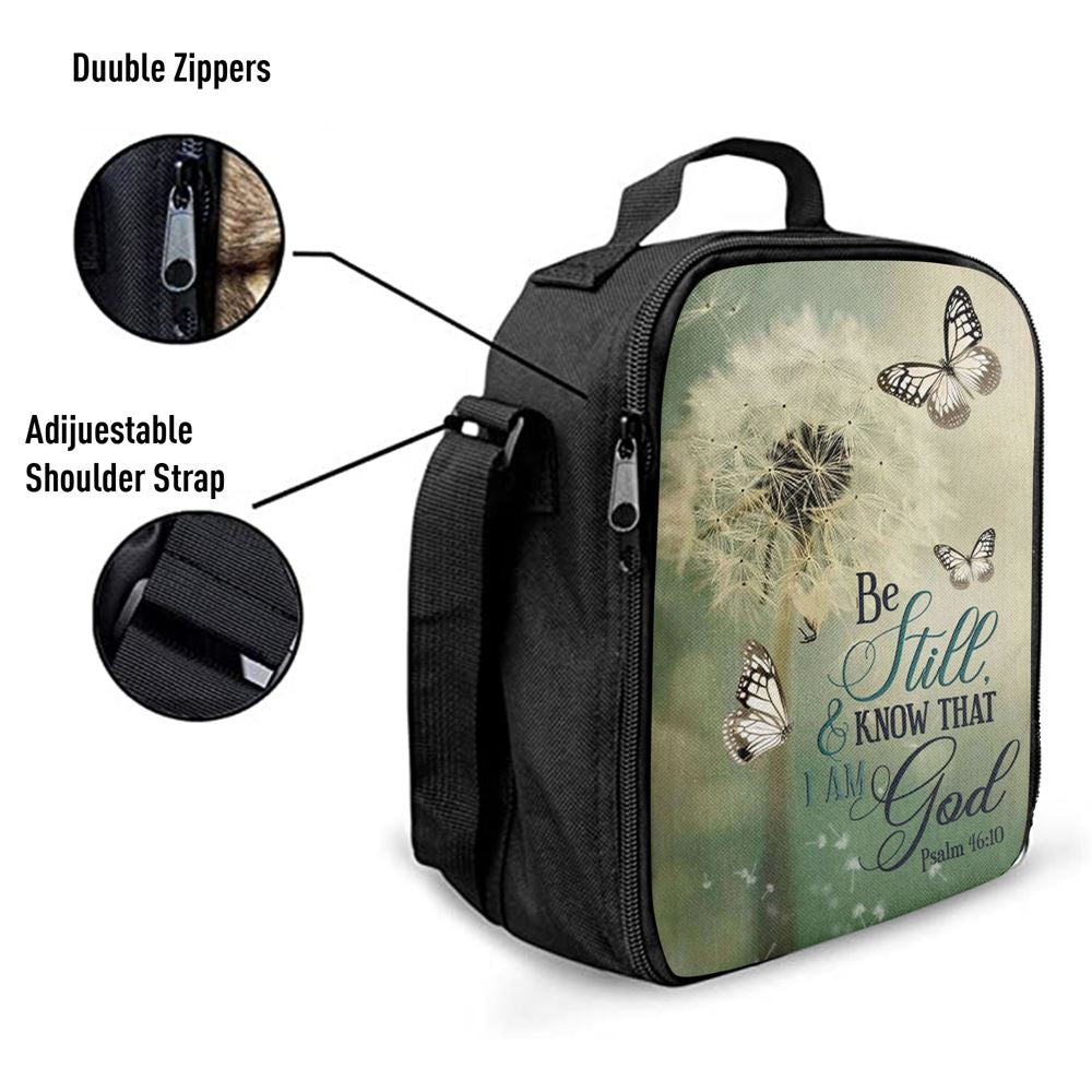 Psalm 4610 Dandelion Butterfly Lunch Bags, Bible Verse Lunch Bag For Men And Women